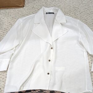 Zara White Button Down Shirt